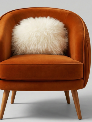Burnt Orange Velvet Tub Chair