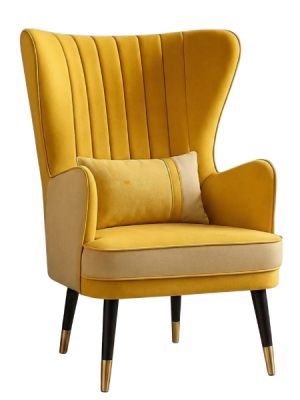 The Luthuli - Yellow Two-Tone Wingback Chair