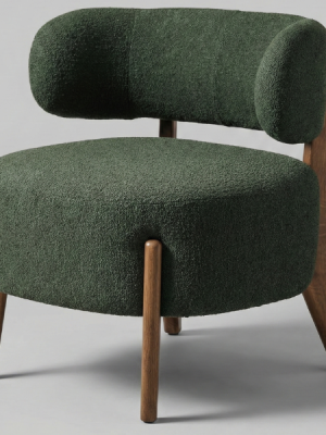 The Lilian - Forest Green Bouclé Accent Chair
