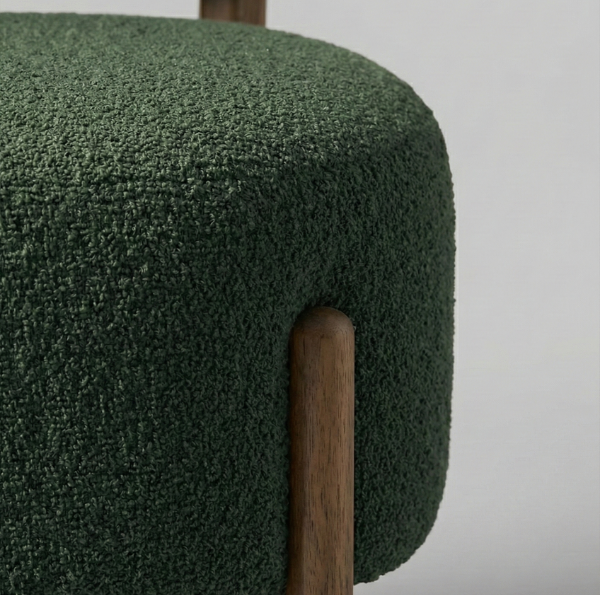 The Lilian - Forest Green Bouclé Accent Chair