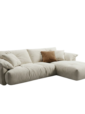The Sisulu - Cream Slouch L-Shaped Sectional Sofa