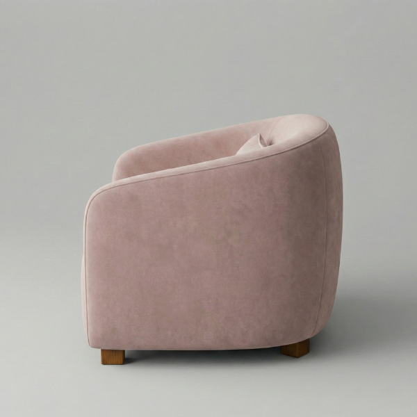 The Charlotte - Dusty Pink Channel Tufted Velvet Armchair