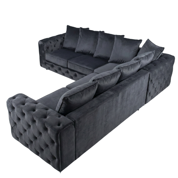 FrontEnd-600-x-600-px-86.png The Hani - Dark Grey Velvet Chesterfield Corner Sofa