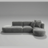 The Slovo - Grey Velvet Curved Modular Sectional Sofa