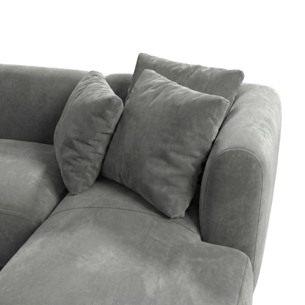 The Slovo - Grey Velvet Curved Modular Sectional Sofa