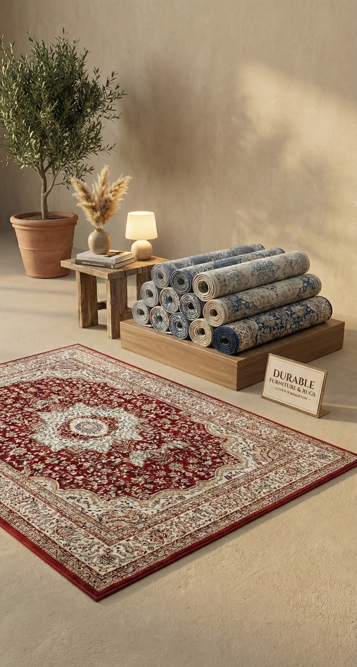 Elegant Modern Living Room with Textured Rug